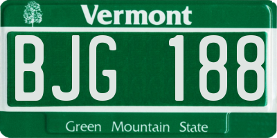 VT license plate BJG188
