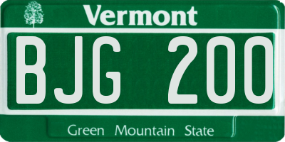 VT license plate BJG200
