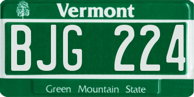 VT license plate BJG224