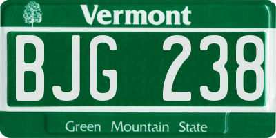 VT license plate BJG238