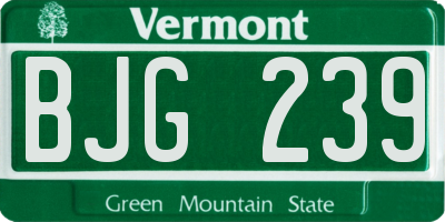 VT license plate BJG239