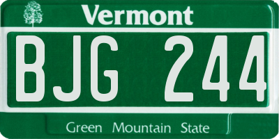 VT license plate BJG244