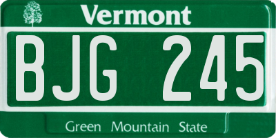 VT license plate BJG245