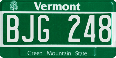 VT license plate BJG248