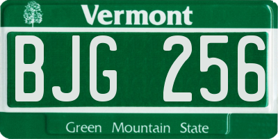 VT license plate BJG256