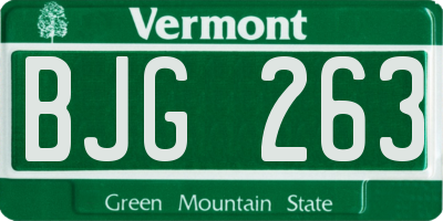 VT license plate BJG263