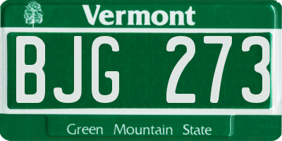 VT license plate BJG273
