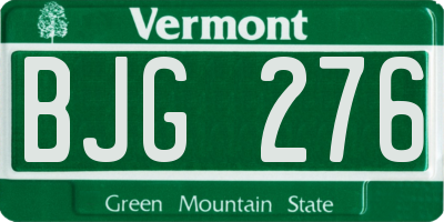 VT license plate BJG276