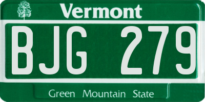 VT license plate BJG279