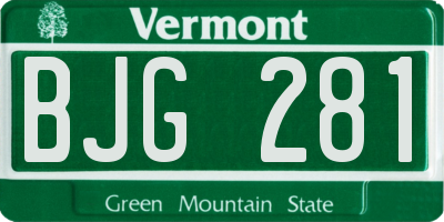 VT license plate BJG281