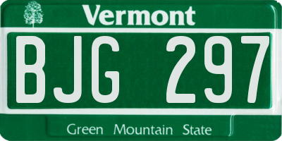 VT license plate BJG297