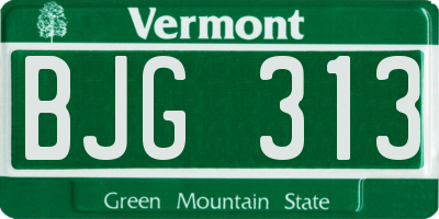 VT license plate BJG313