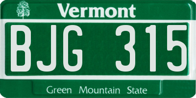 VT license plate BJG315