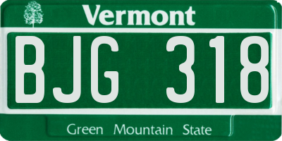 VT license plate BJG318