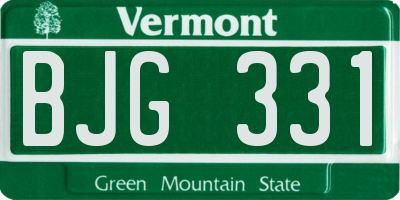 VT license plate BJG331