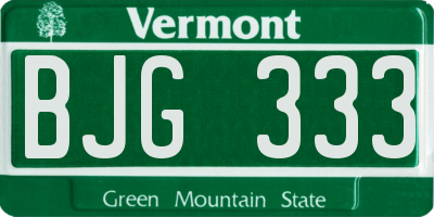 VT license plate BJG333