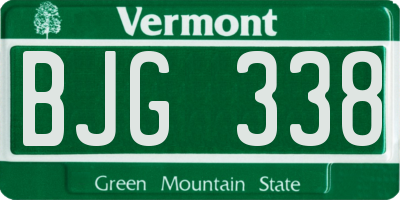 VT license plate BJG338