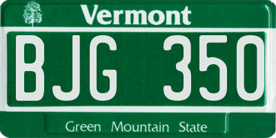 VT license plate BJG350