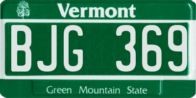 VT license plate BJG369