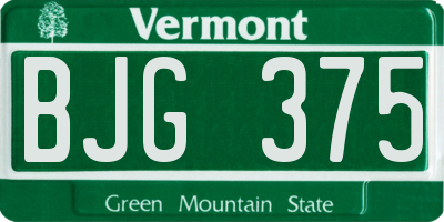 VT license plate BJG375