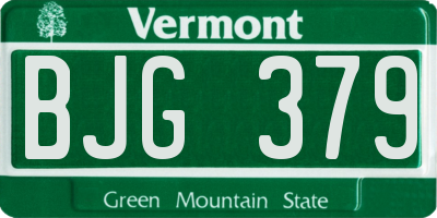 VT license plate BJG379