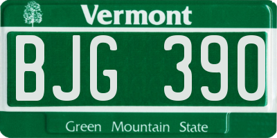 VT license plate BJG390