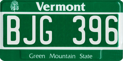 VT license plate BJG396