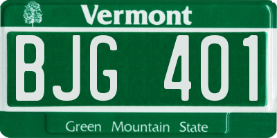VT license plate BJG401