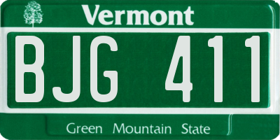 VT license plate BJG411