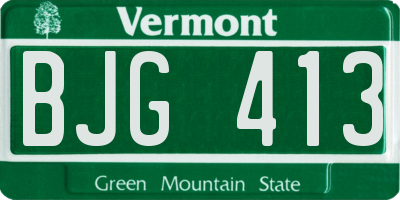 VT license plate BJG413