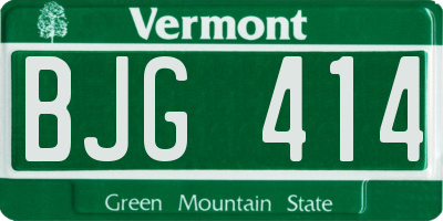 VT license plate BJG414