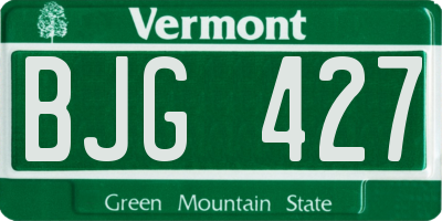 VT license plate BJG427