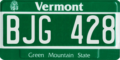 VT license plate BJG428
