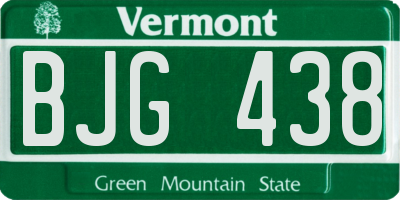 VT license plate BJG438