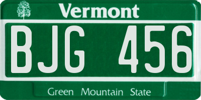 VT license plate BJG456