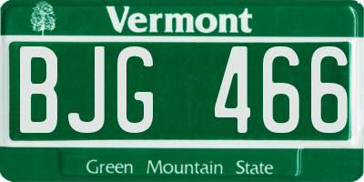 VT license plate BJG466