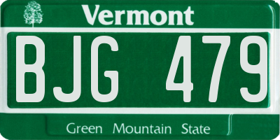 VT license plate BJG479