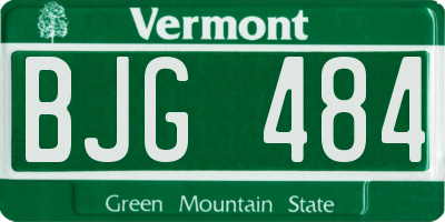 VT license plate BJG484