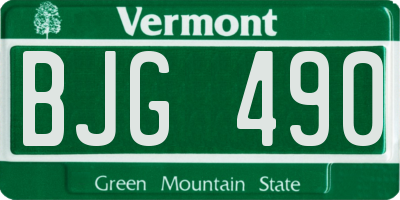 VT license plate BJG490