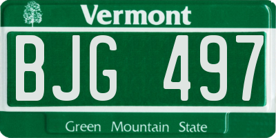 VT license plate BJG497