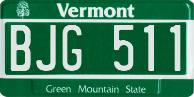 VT license plate BJG511