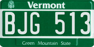 VT license plate BJG513