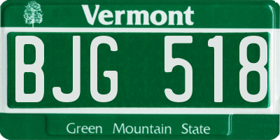 VT license plate BJG518