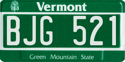 VT license plate BJG521