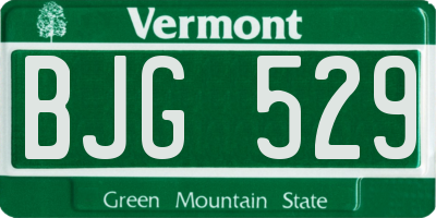 VT license plate BJG529