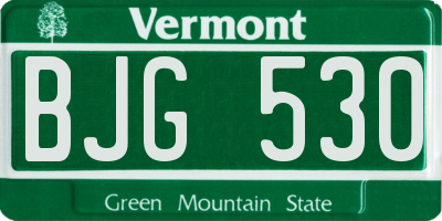 VT license plate BJG530