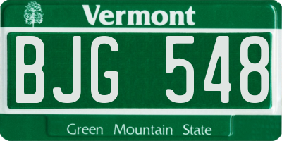 VT license plate BJG548