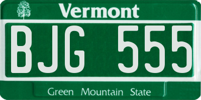 VT license plate BJG555