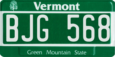 VT license plate BJG568