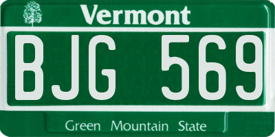 VT license plate BJG569